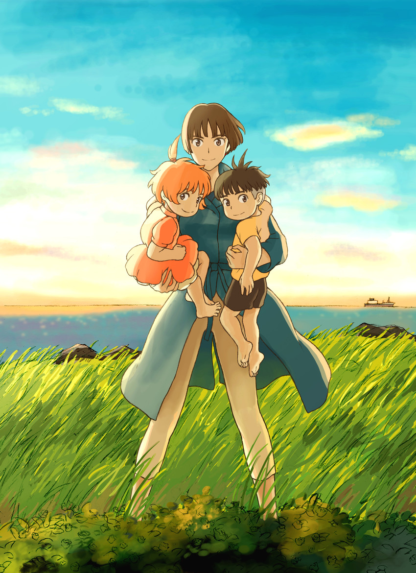 lisa, ponyo, and sousuke (studio ghibli and 2 more) drawn by jas_(littlecrime)