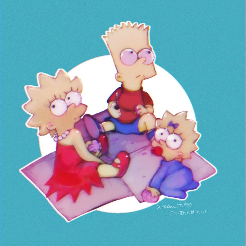 bart simpson, lisa simpson, and maggie simpson (the simpsons) drawn by kurwa_perkele