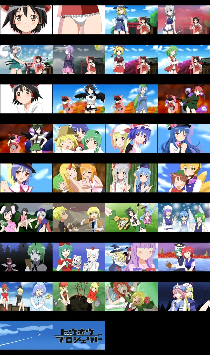 hakurei reimu, kirisame marisa, remilia scarlet, flandre scarlet, izayoi sakuya, and 49 more (touhou and 2 more)