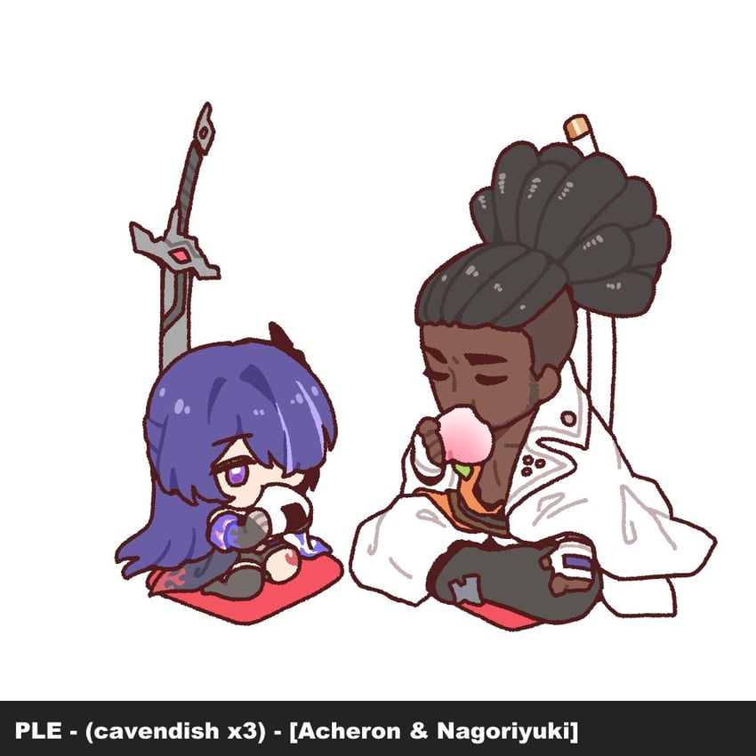 acheron and nagoriyuki (honkai and 3 more) drawn by dorkdragoon