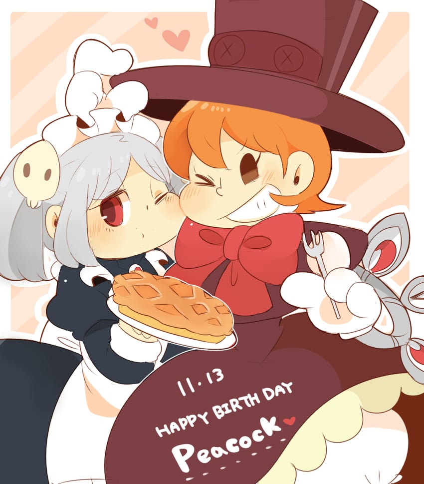 peacock and bloody marie (skullgirls) drawn by hyaku_(g-kawayusu)