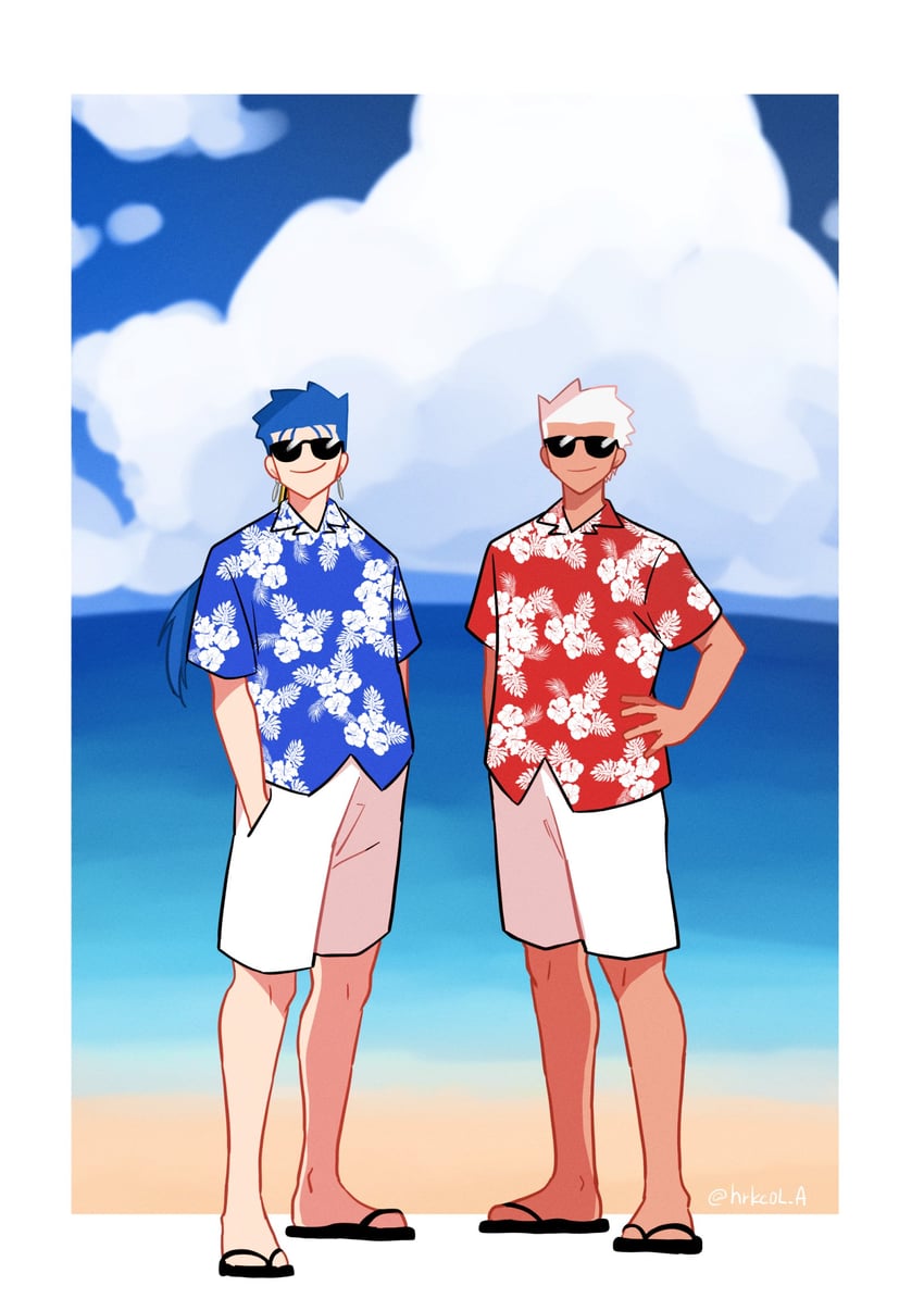 cu chulainn and archer (fate and 1 more) drawn by harusima