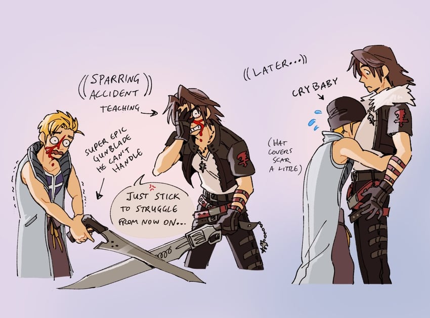 squall leonhart and seifer almasy (final fantasy and 3 more) drawn by bri_(brigriv)