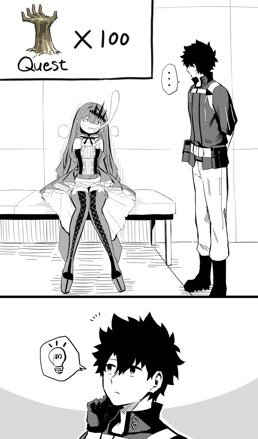 fujimaru ritsuka and baobhan sith (fate and 1 more) drawn by hirunagi