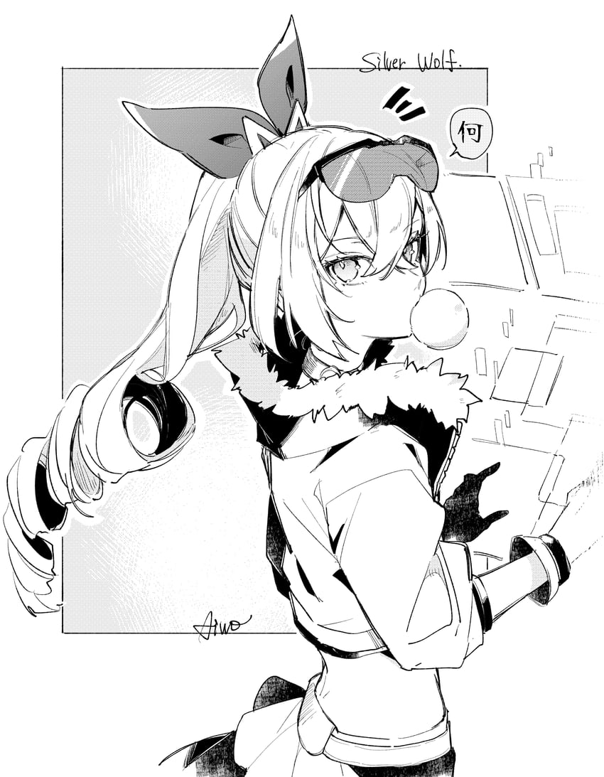 silver wolf (honkai and 1 more) drawn by aiwo_o_lite
