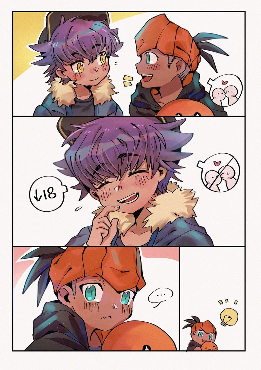 leon, raihan, and trapinch (pokemon and 1 more) drawn by chiyo_(miichiyochin)