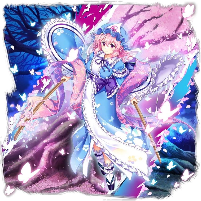 saigyouji yuyuko and saigyou ayakashi (touhou and 1 more) drawn by rotte_(1109)