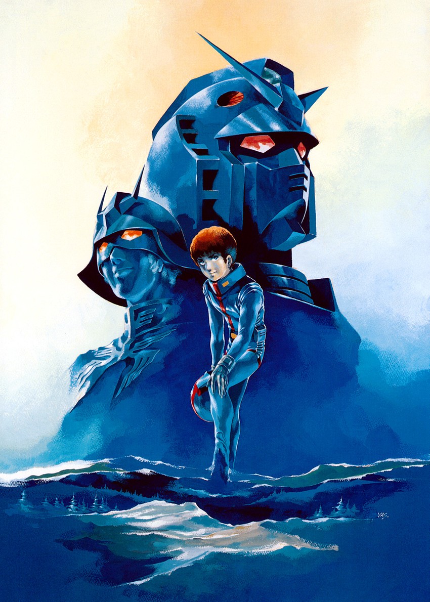 char aznable, rx-78-2 gundam, and amuro ray (gundam and 1 more) drawn by yasuhiko_yoshikazu