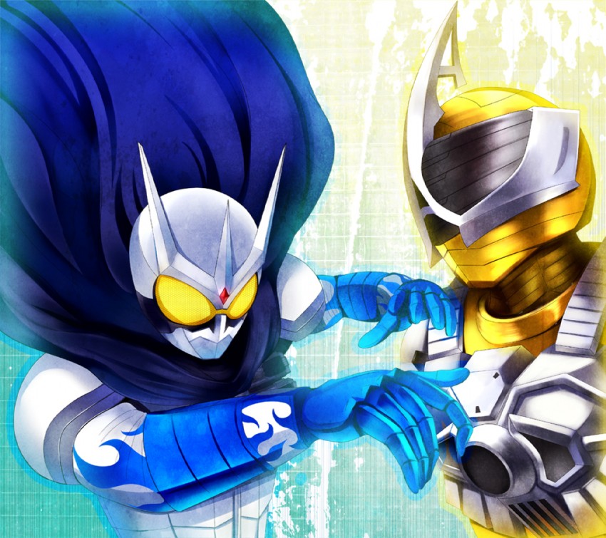 kamen rider accel and kamen rider eternal (kamen rider and 1 more) drawn by greave_(asterism)