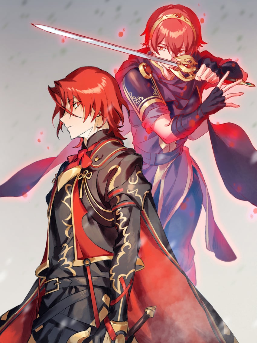 male alear and marth (fire emblem and 1 more) drawn by hahahashagi