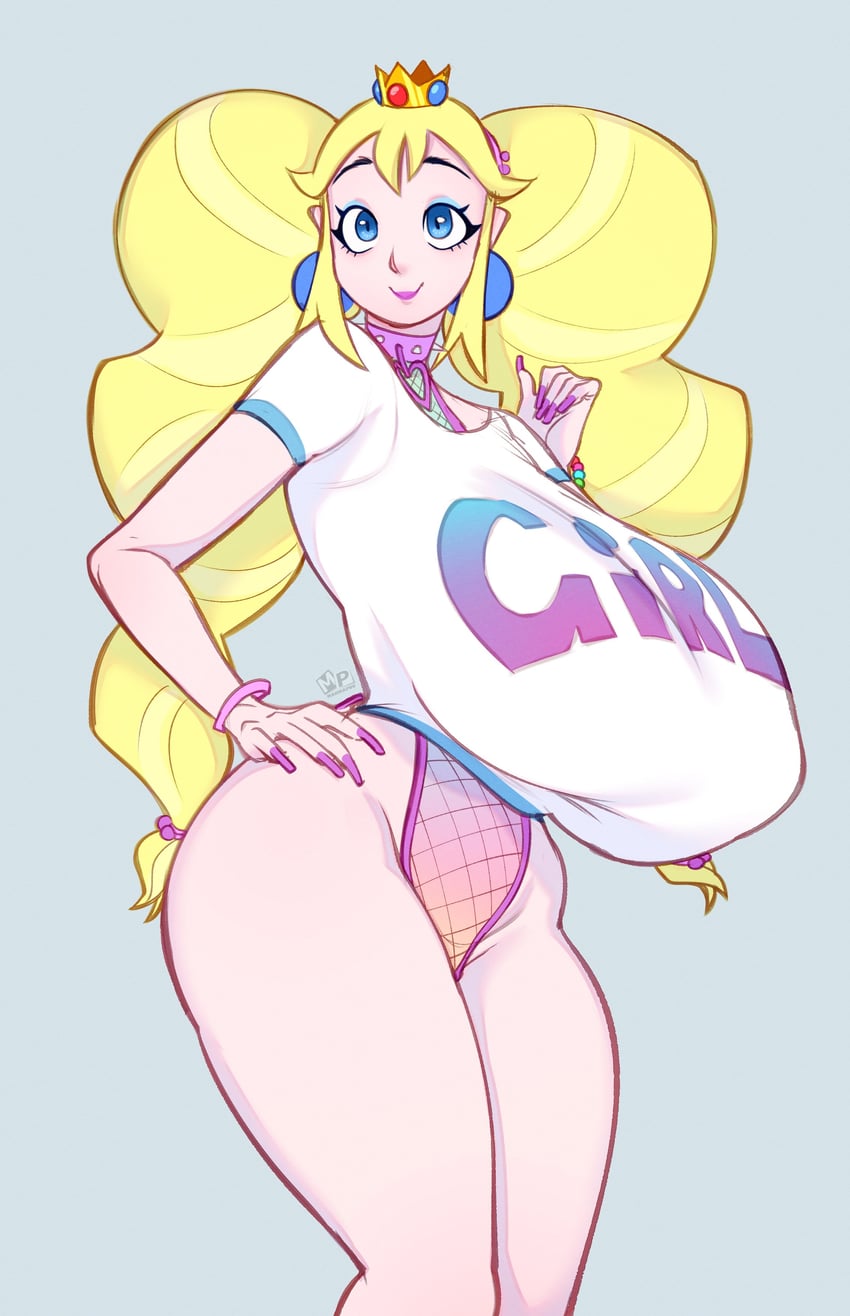 princess peach and bimbo peach (mario) drawn by mahmapuu
