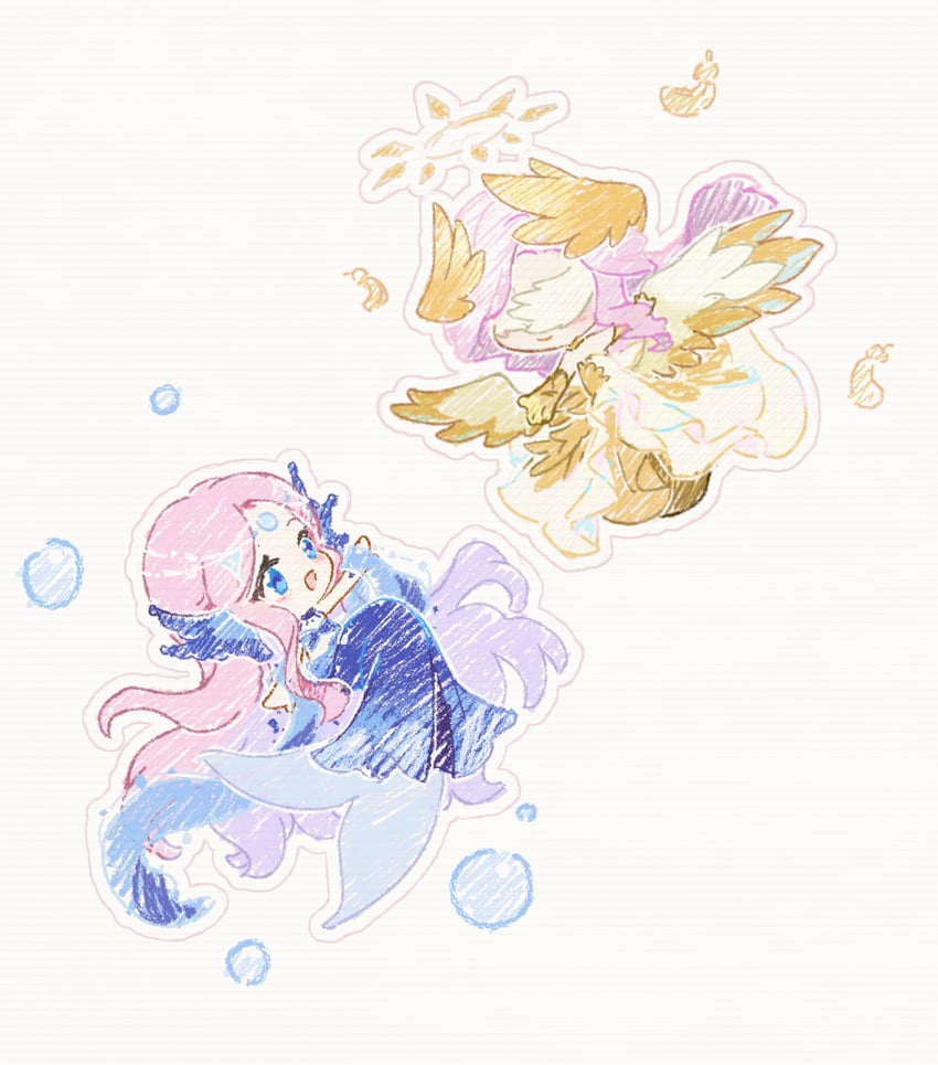 snowy ballad and crimson feather (nikki and 1 more) drawn by cat_princess