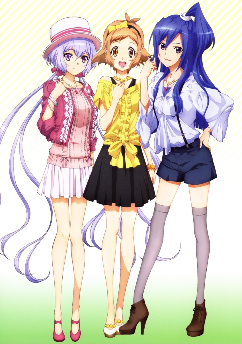 yukine chris, tachibana hibiki, and kazanari tsubasa (senki zesshou symphogear)