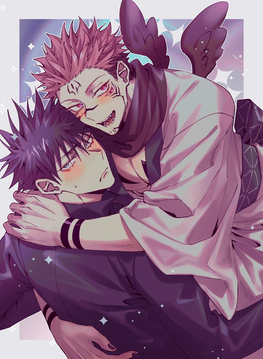 fushiguro megumi and ryoumen sukuna (jujutsu kaisen) drawn by azukiharuta_ju