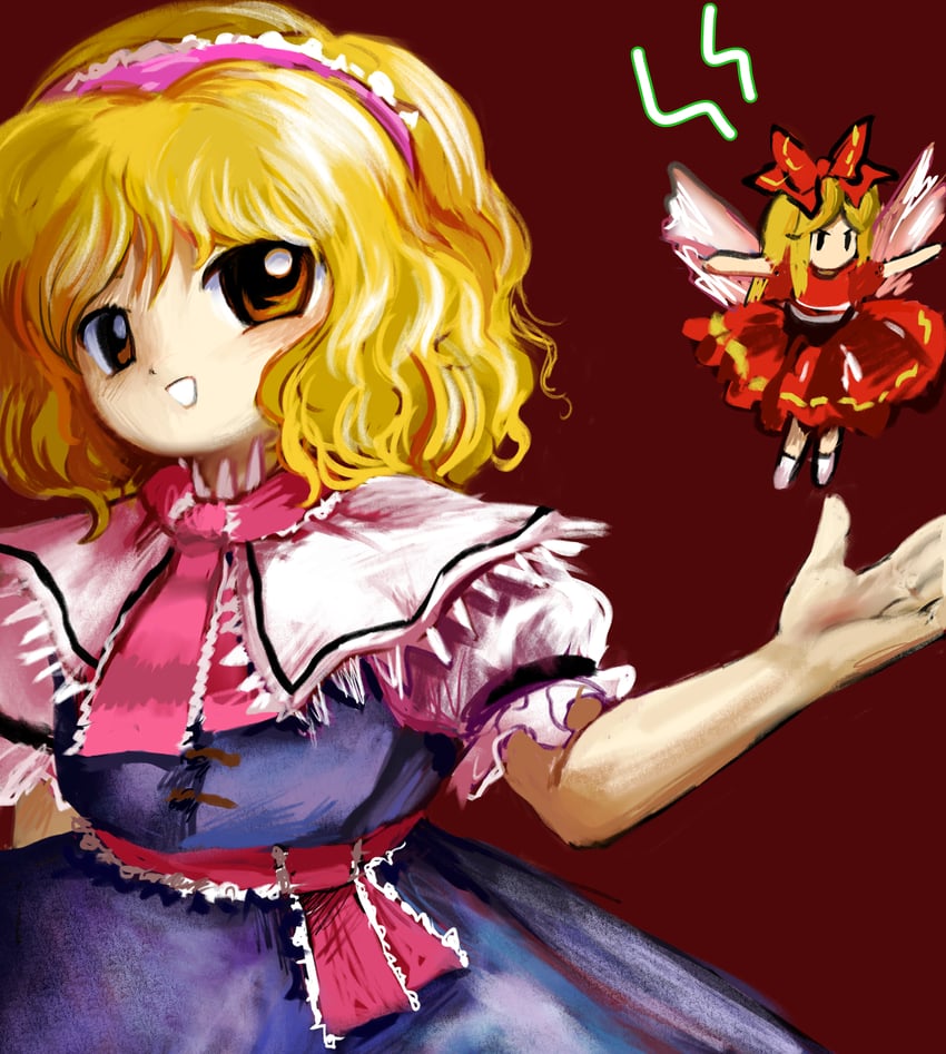 alice margatroid and shanghai doll (touhou and 1 more) drawn by rusuban_(yakumora_n)