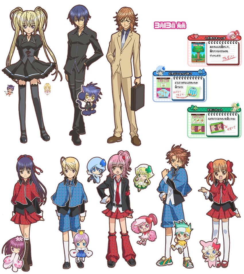 hinamori amu, hoshina utau, ran, suu, miki, and 12 more (shugo chara!)