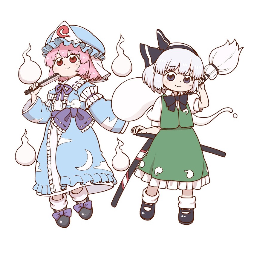 konpaku youmu and saigyouji yuyuko (touhou) drawn by poronegi