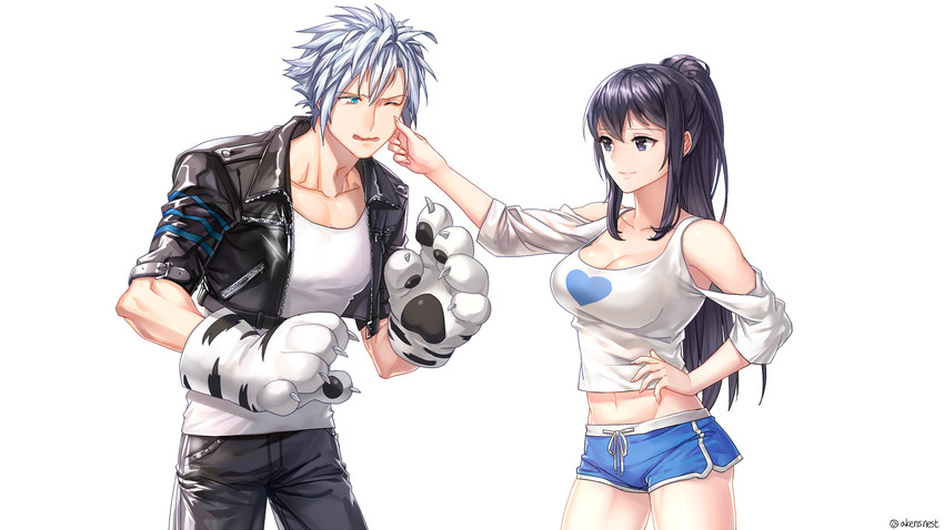 female fighter and male fighter (dungeon and fighter) drawn by aken