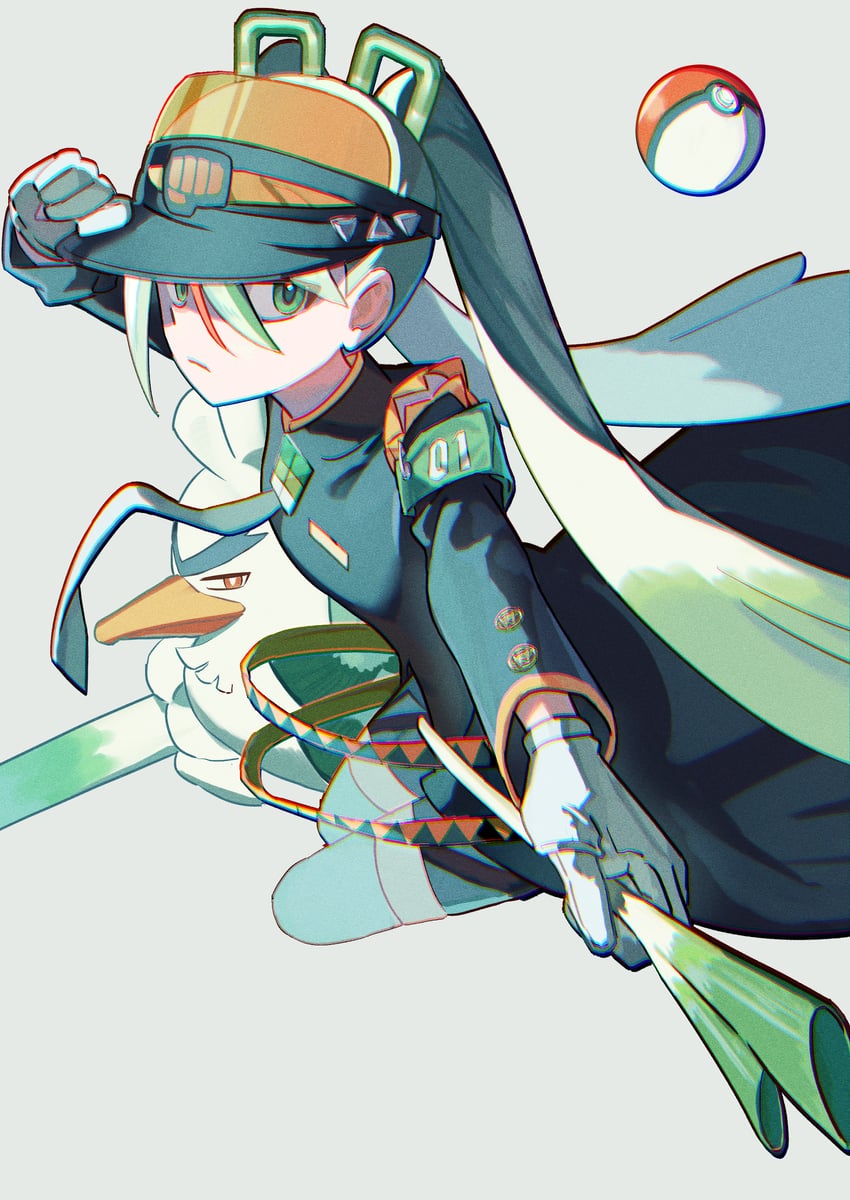 hatsune miku, sirfetch'd, and fighting miku (pokemon and 2 more) drawn by 6o2_(rokumaruni)