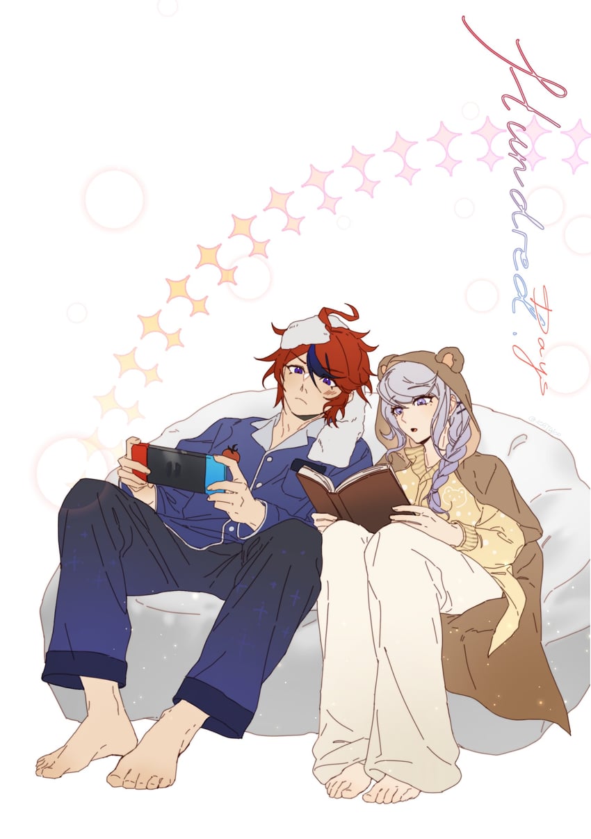 sumino takumi and kirifuji nozomi (the hundred line -last defense academy-) drawn by acomem07
