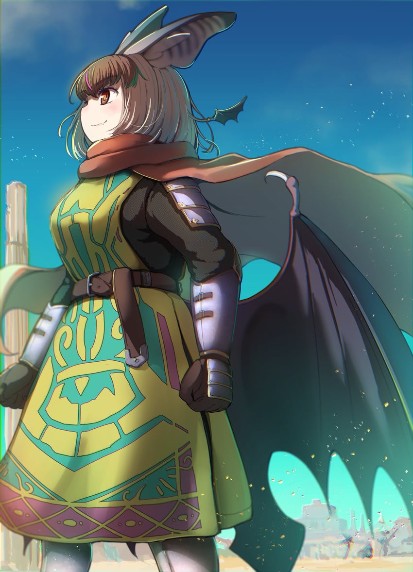 brown long-eared bat (kemono friends and 3 more) drawn by okyao