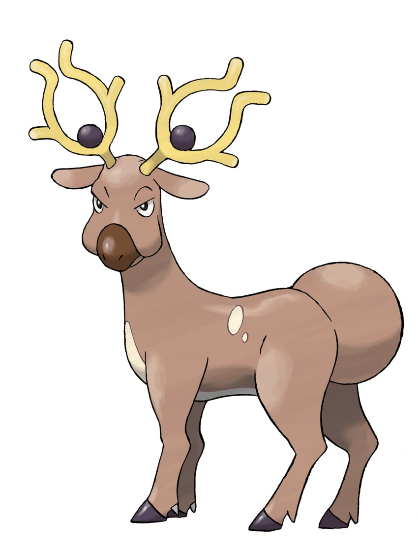stantler (pokemon and 1 more) drawn by sugimori_ken