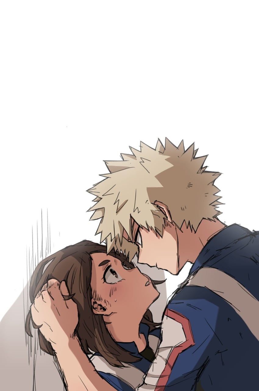 uraraka ochaco and bakugou katsuki (boku no hero academia) drawn by echo1069479