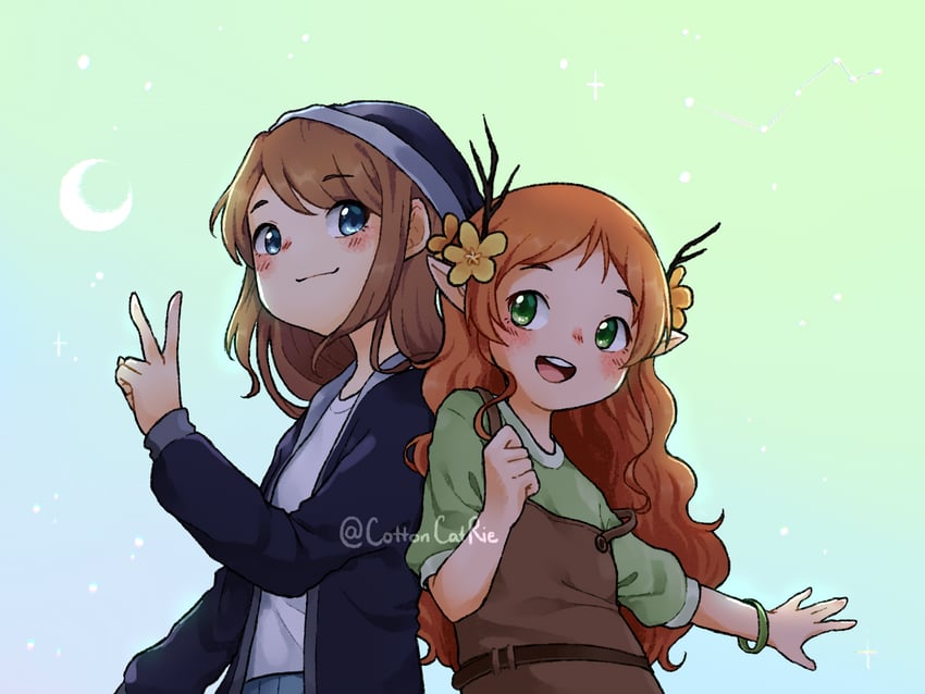 geminitay and pearlescentmoon (minecraft youtube and 1 more) drawn by rie_ccat