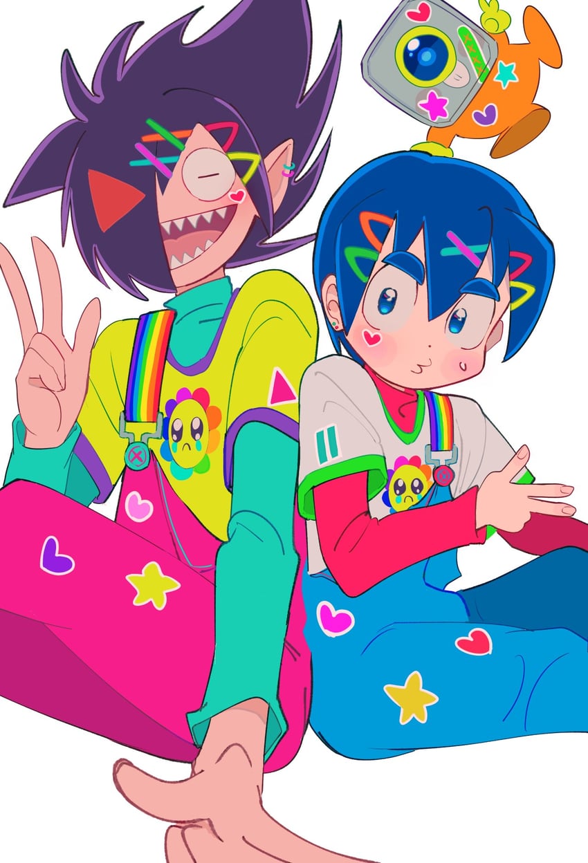 black, satoshi, and camera-chan (black channel) drawn by tibimiko37