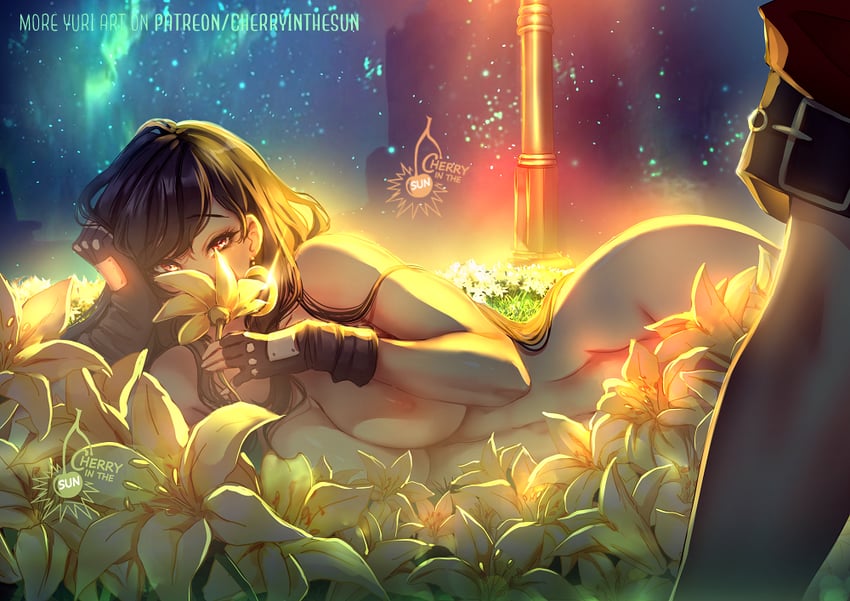 tifa lockhart and aerith gainsborough (final fantasy and 2 more) drawn by cherry_in_the_sun