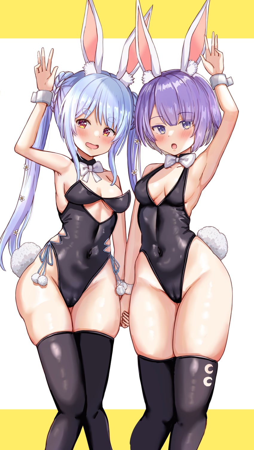 usada pekora and moona hoshinova (hololive and 1 more) drawn by nootomo