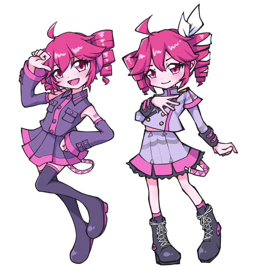 kasane teto (utau and 1 more) drawn by kasane_kein and ria_(thiho1227)