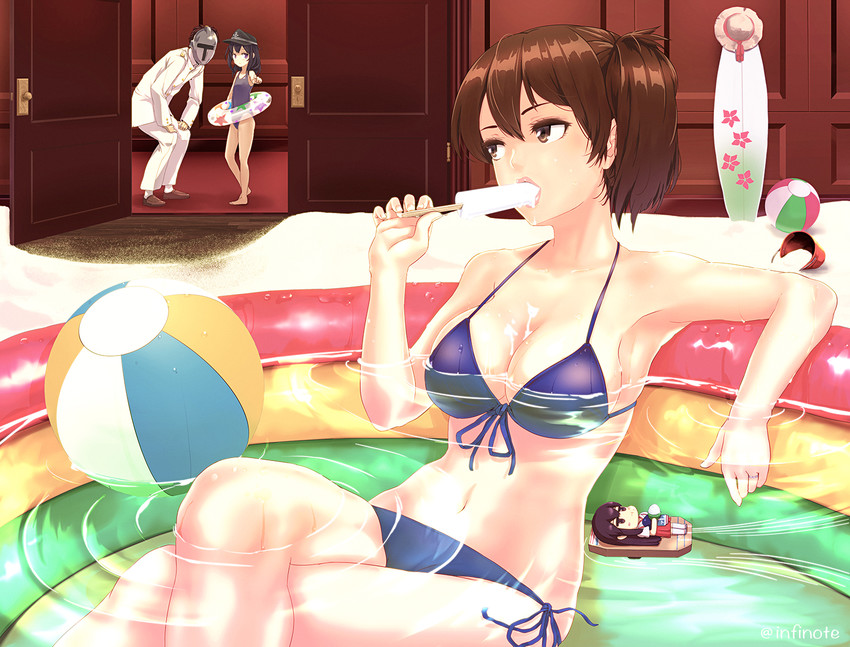 admiral, kaga, akagi, and akatsuki (kantai collection) drawn by infinote