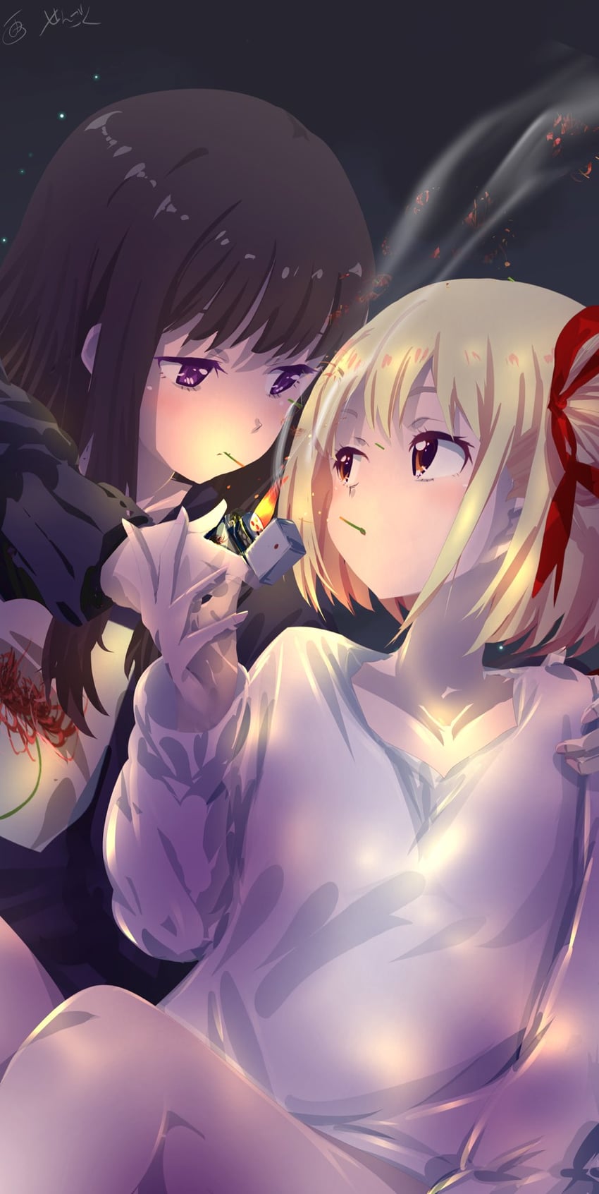 nishikigi chisato and inoue takina (lycoris recoil) drawn by sengoku_chidori