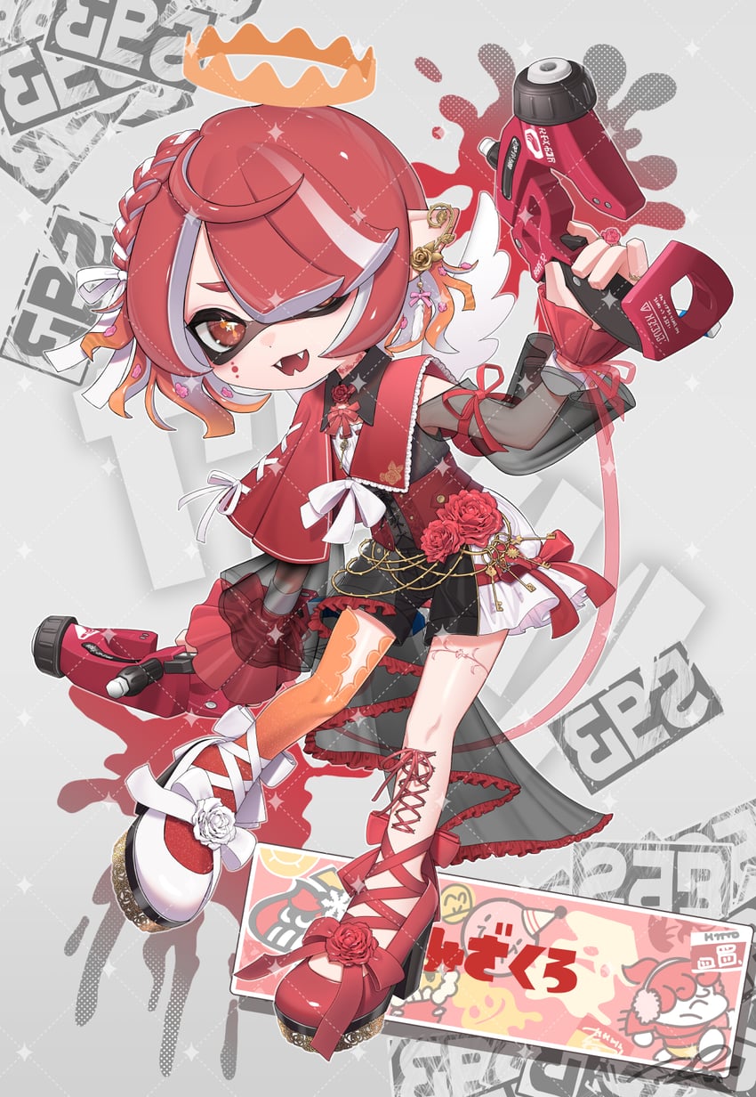 inkling player character and inkling girl (splatoon and 1 more) drawn by puchiman