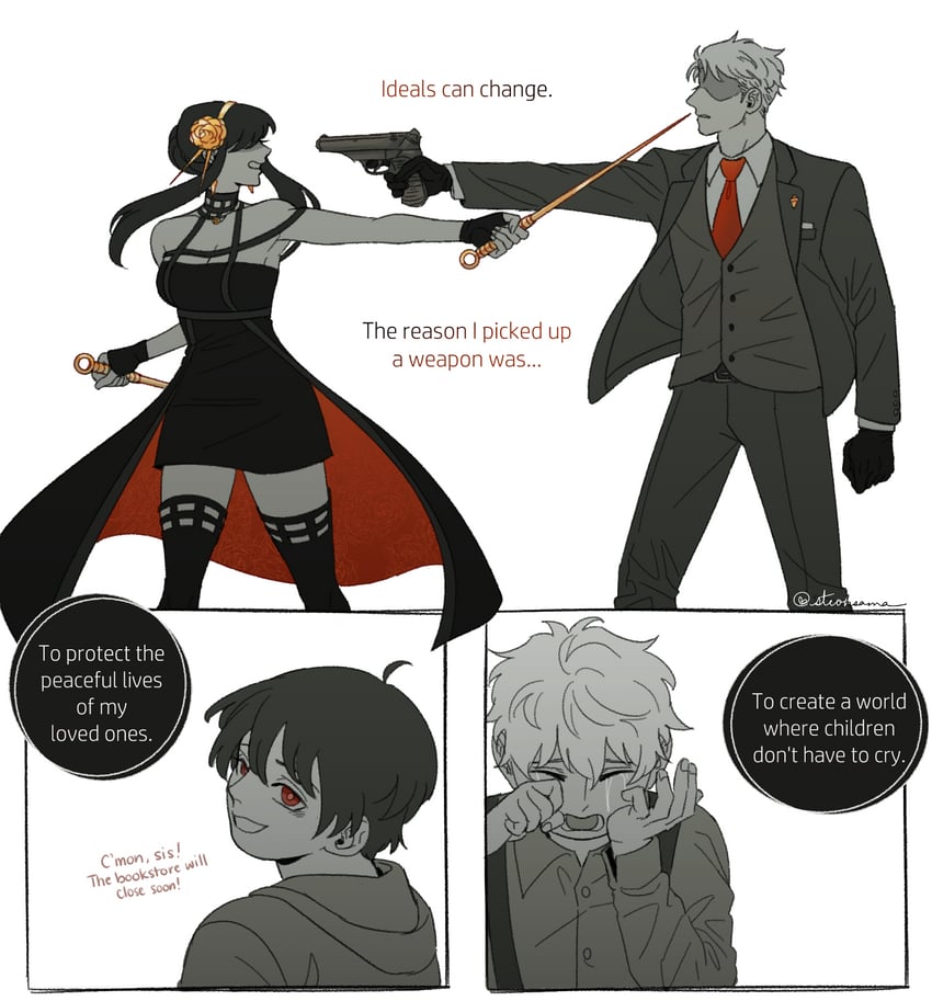 yor briar, twilight, and yuri briar (spy x family) drawn by steohsama