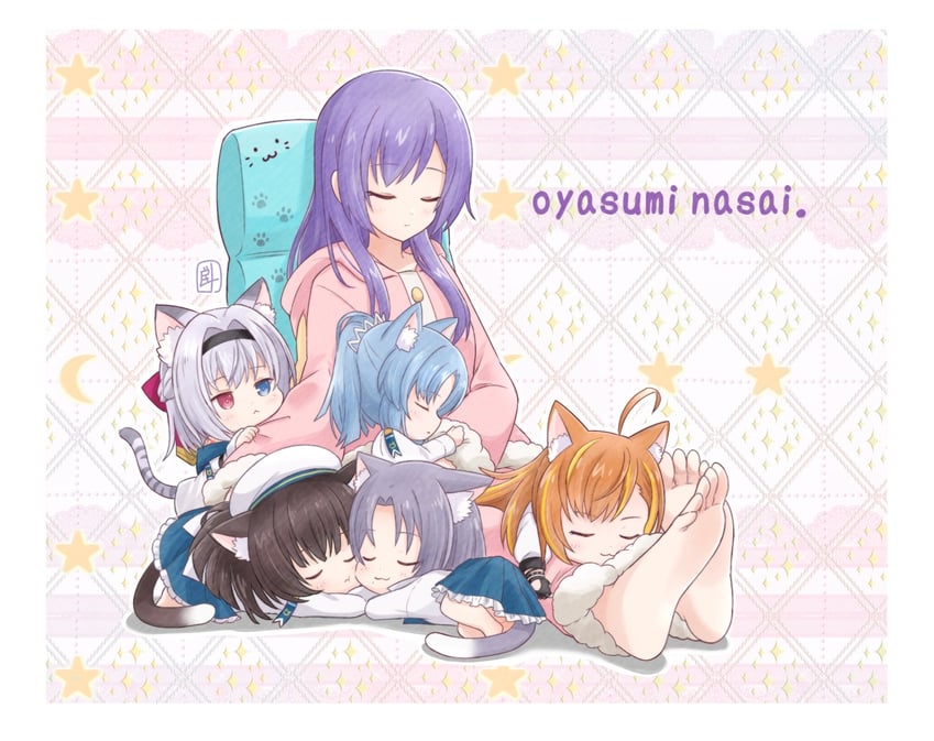 matsumura fuuka, morimoto yuni, kagawa makina, makino mitake, kariya higure, and 1 more (assault lily) drawn by inoguchi_minto
