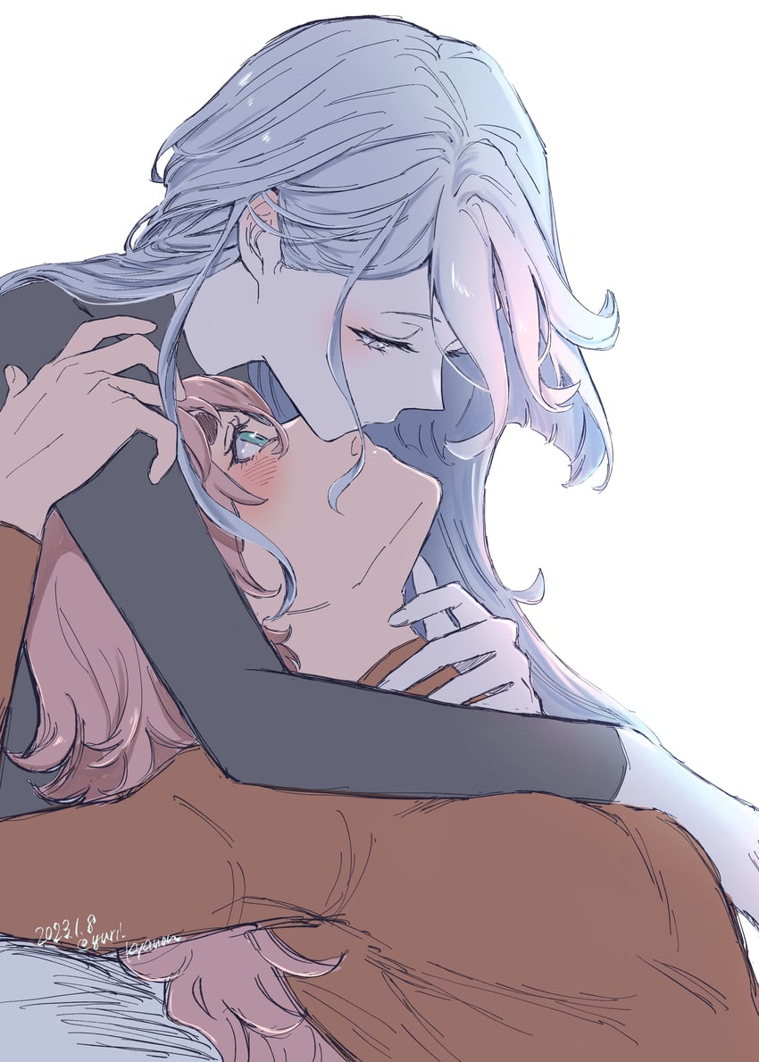 suletta mercury and miorine rembran (gundam and 1 more) drawn by yuri_kyanon