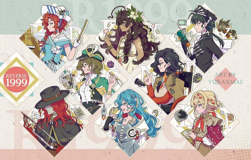 liang yue, recoleta, aleph, barcarola, fatutu, and 5 more (reverse:1999) drawn by yurax-mae