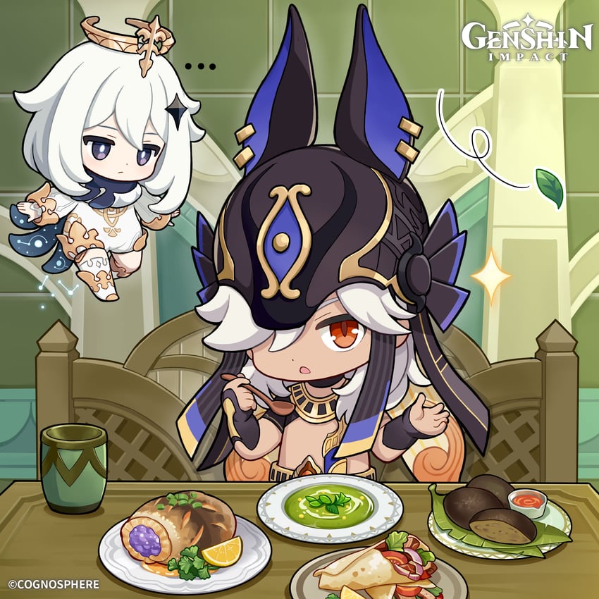 paimon and cyno (genshin impact)