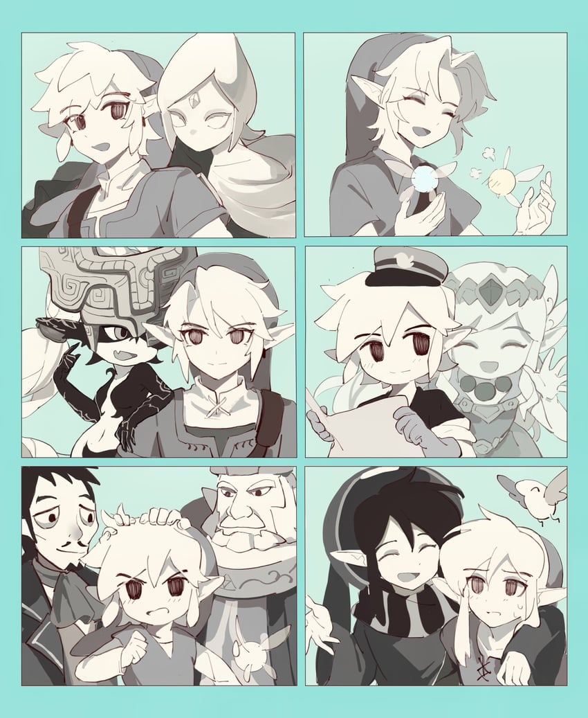 link, princess zelda, midna, toon link, young link, and 9 more (the legend of zelda and 8 more) drawn by mmmaki_0