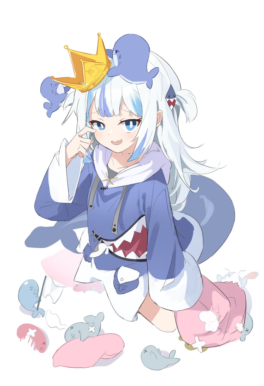 gawr gura (hololive and 1 more) drawn by wep16night