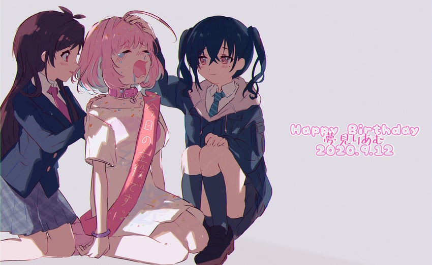 yumemi riamu, sunazuka akira, and tsujino akari (idolmaster and 1 more) drawn by hamachamu