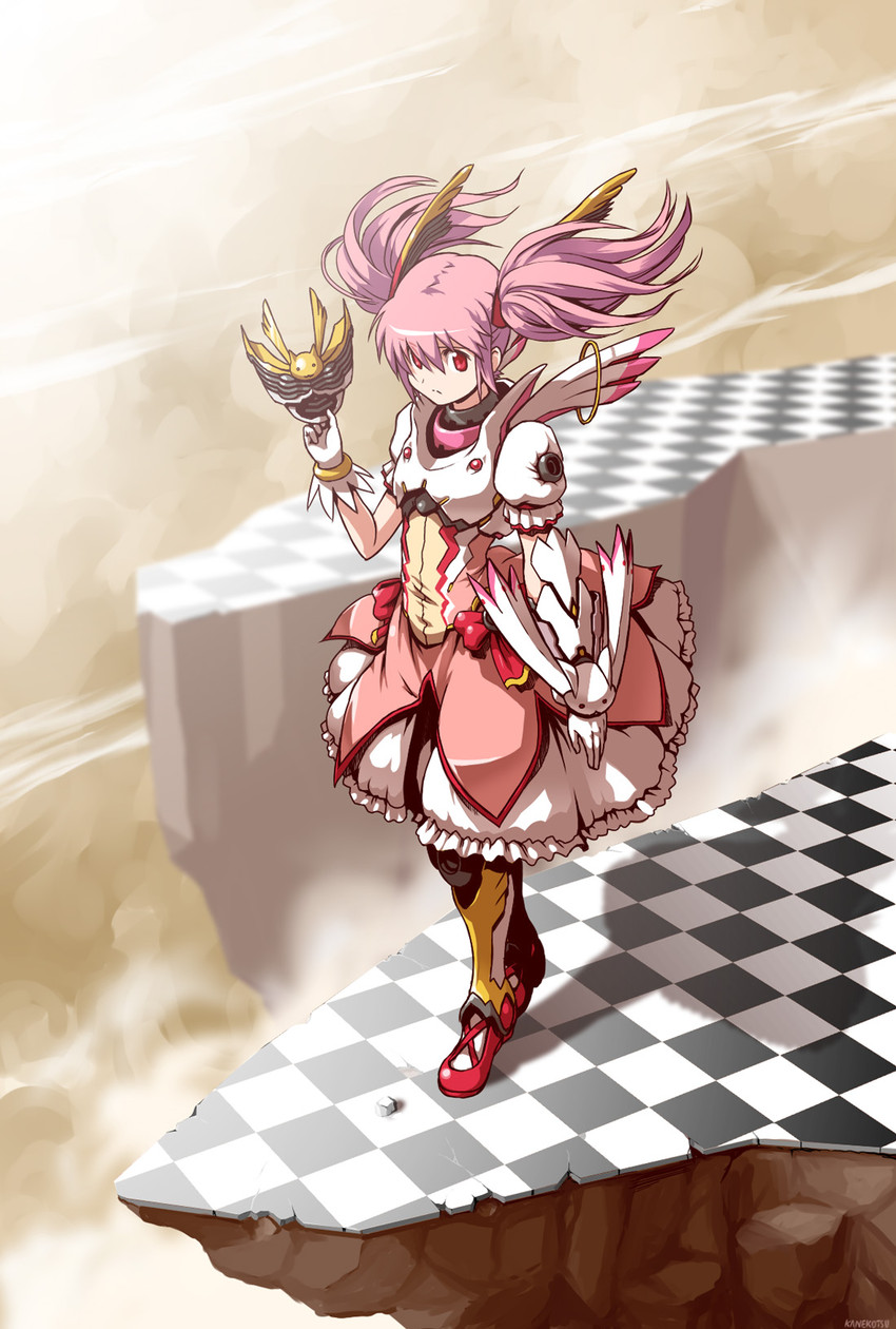 kaname madoka and kamen rider ryuki (mahou shoujo madoka magica and 2 more) drawn by kaneko_tsukasa