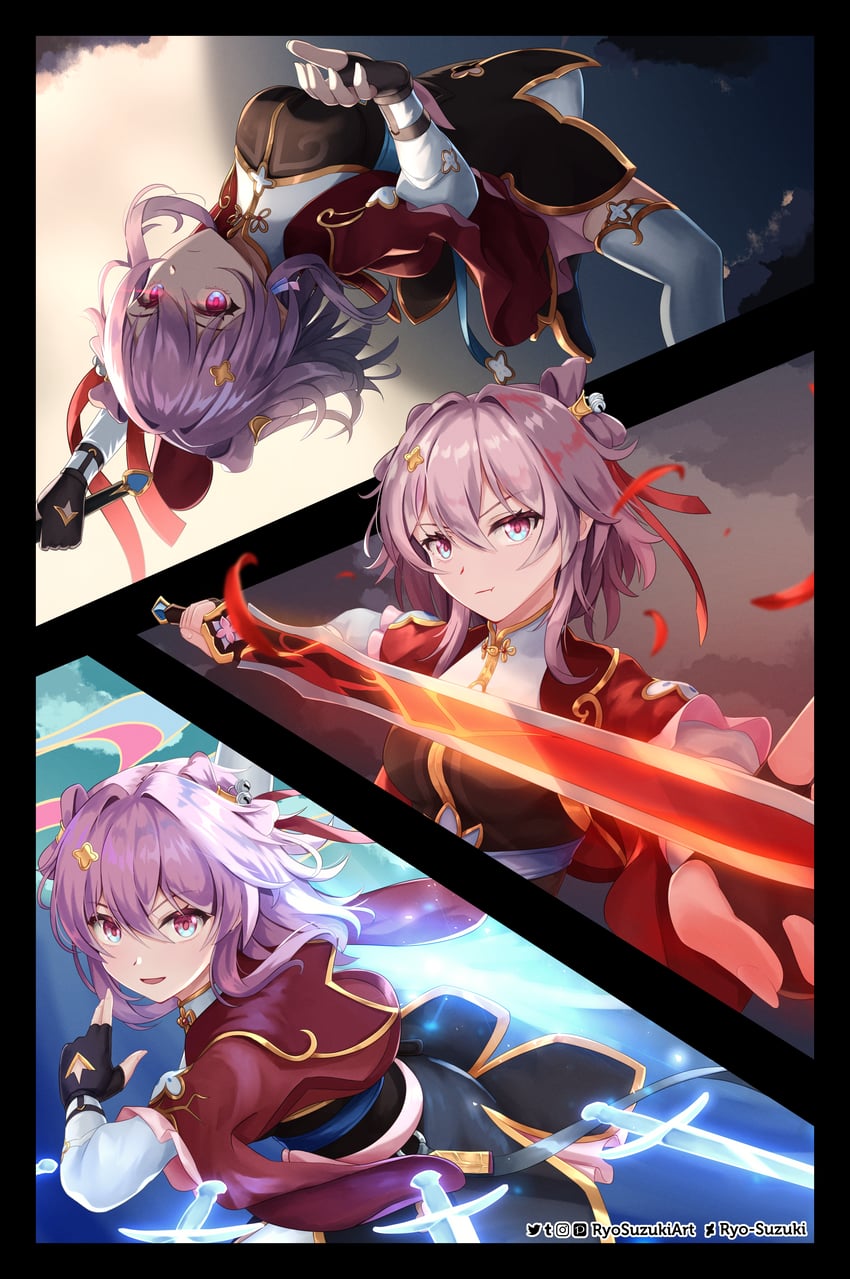 march 7th, blade, jingliu, and yanqing (honkai and 1 more) drawn by ryo-suzuki