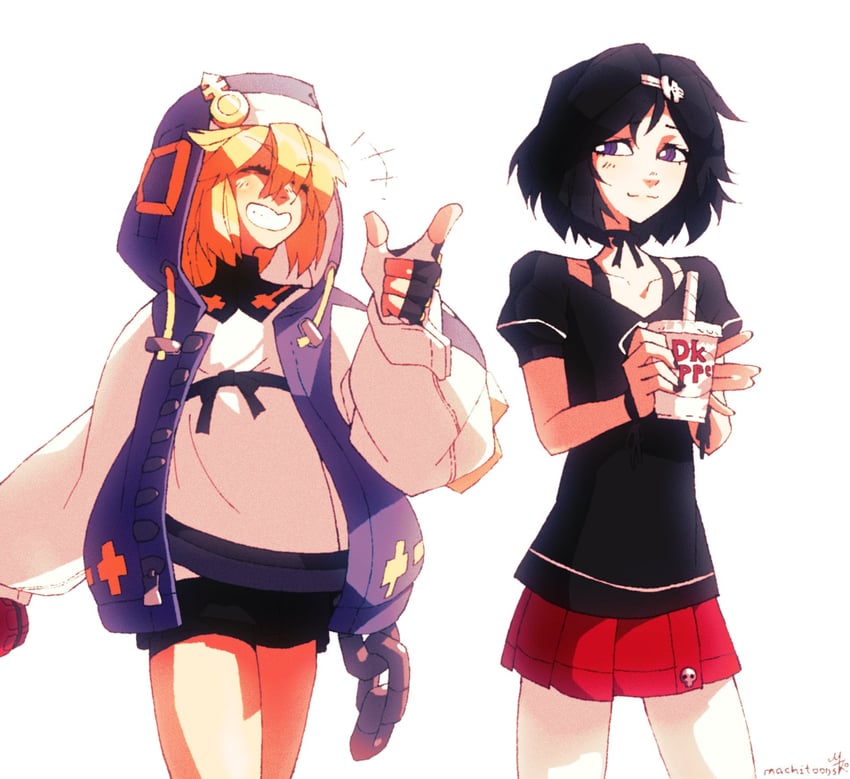 bridget and urushibara luka (guilty gear and 2 more) drawn by machitoons