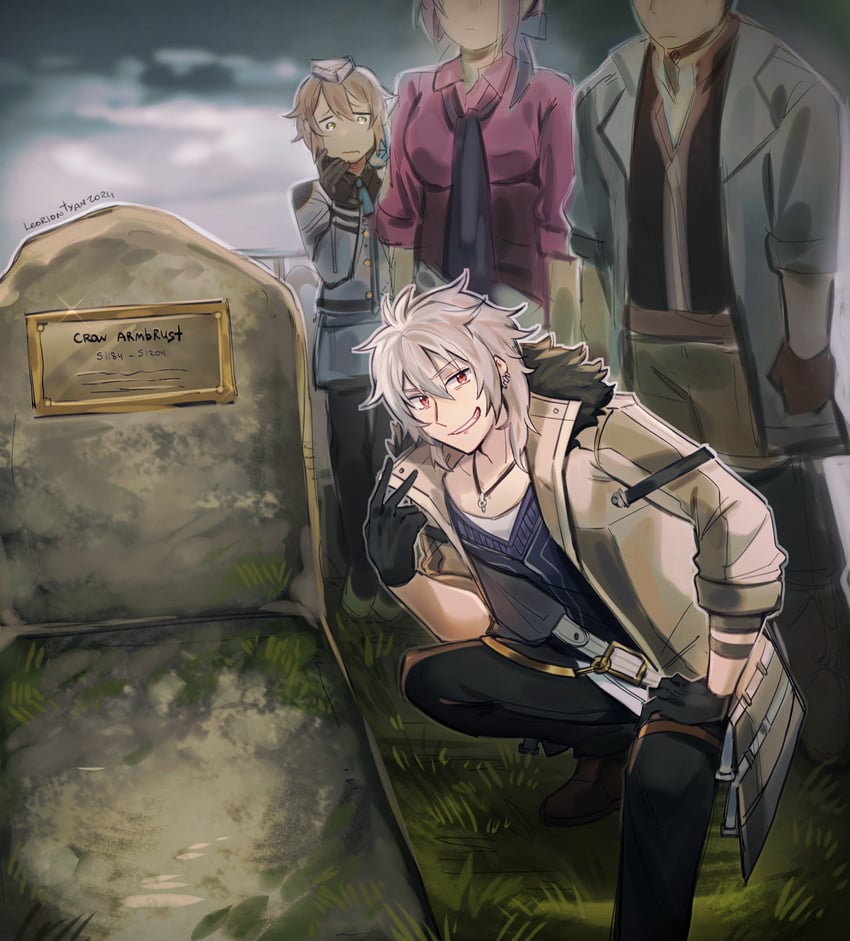 towa herschel, crow armbrust, angelica rogner, and george nome (eiyuu densetsu and 2 more) drawn by leorlontyan