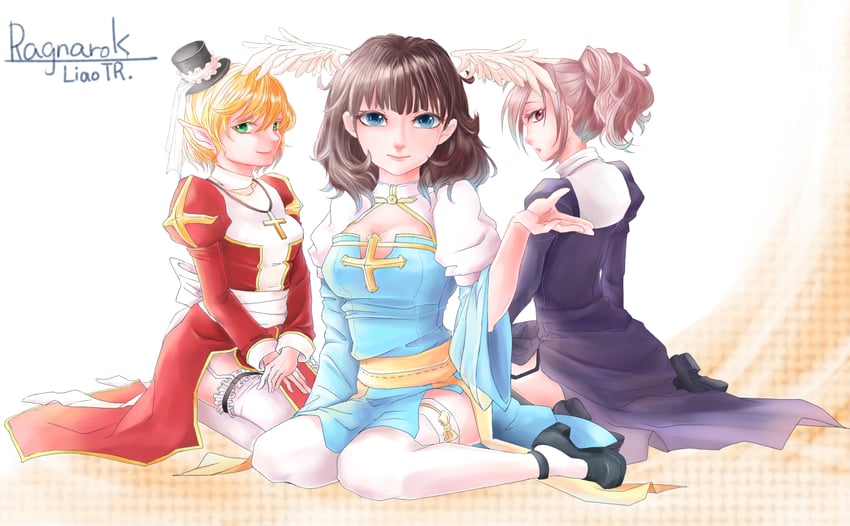 arch bishop, high priest, and priest (ragnarok online) drawn by liao_(slight0825)