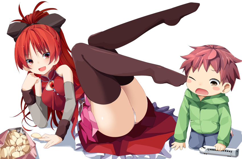 sakura kyoko and kaname tatsuya (mahou shoujo madoka magica) drawn by ogadenmon