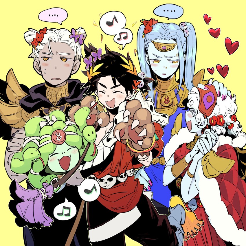 zagreus, thanatos, megaera, hypnos, and dusa (hades and 1 more) drawn by mochimochimochi